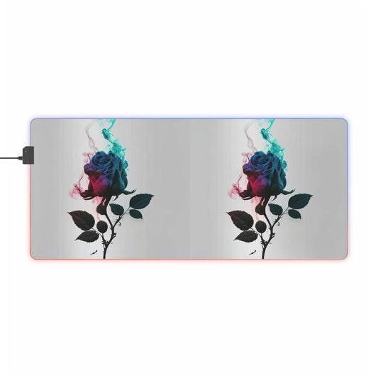 LED Gaming Mouse Pad Blue Pink Rose 1