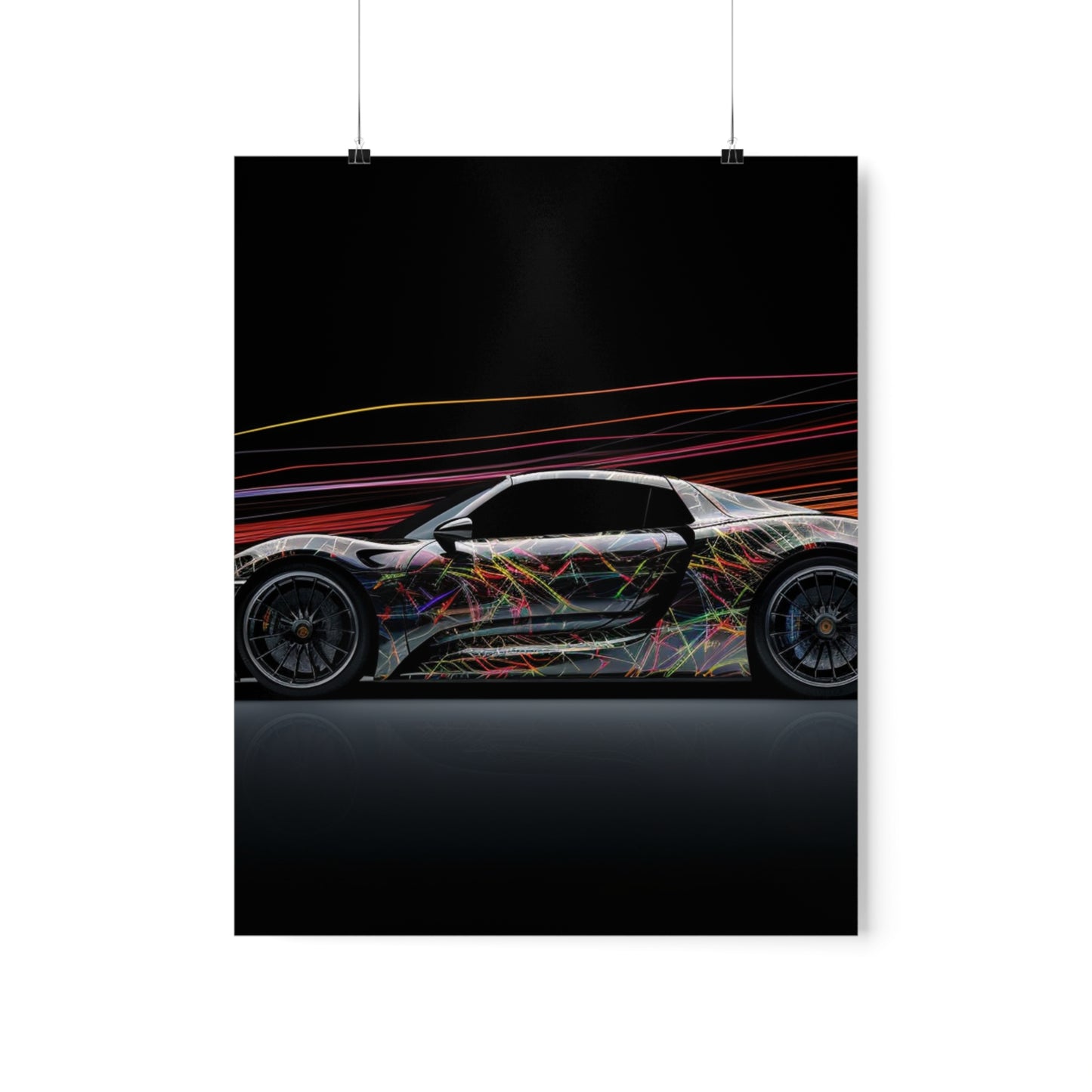 Premium Matte Vertical Posters Porsche Line 4