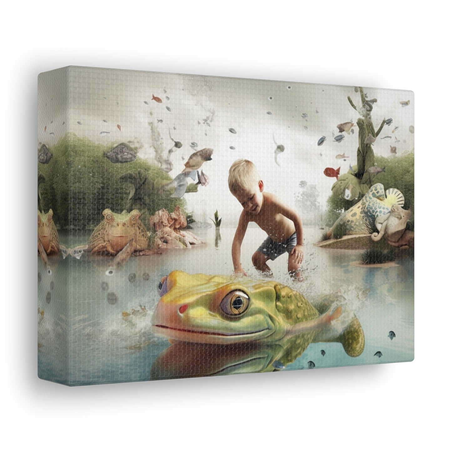 Canvas Gallery Wraps Boy Frog 5