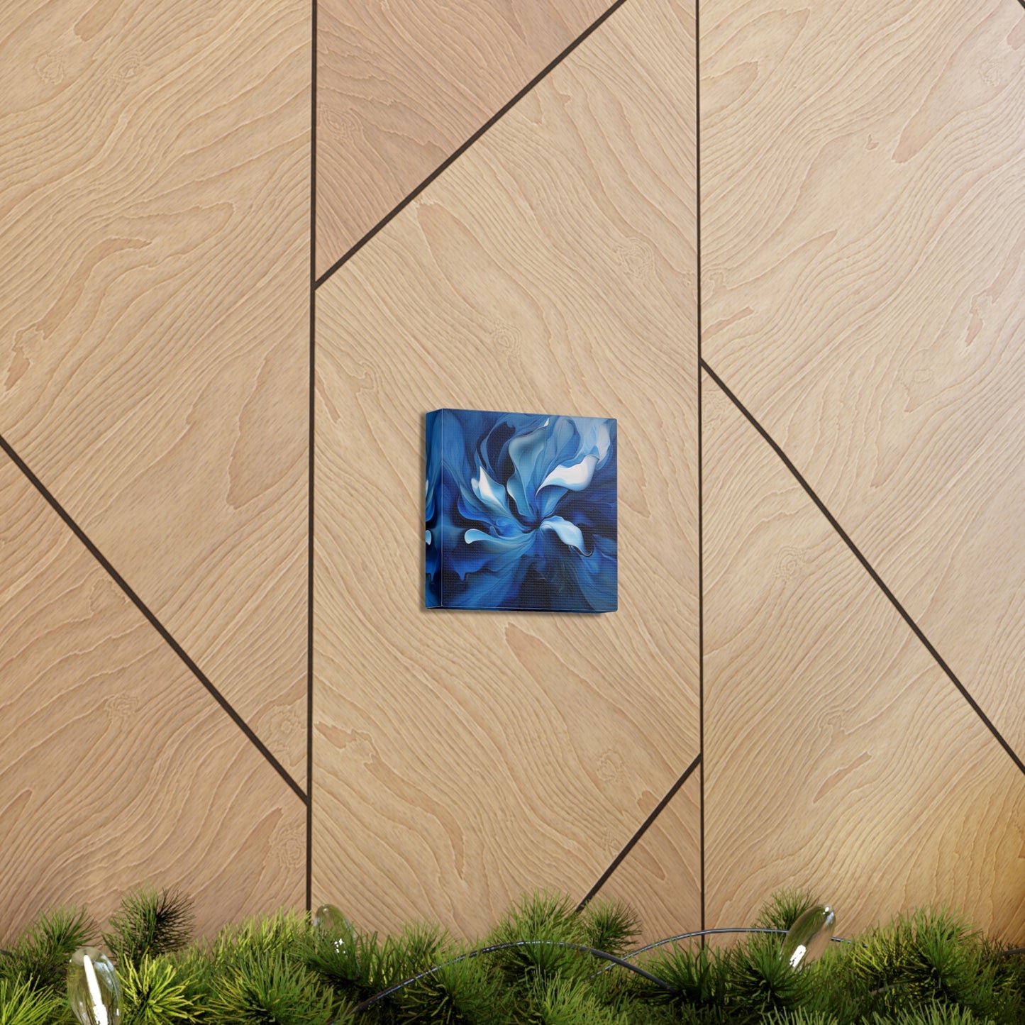 Canvas Gallery Wraps Abstract Blue Tulip 4