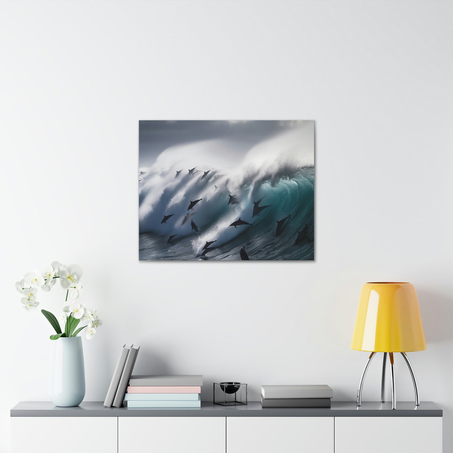 Canvas Gallery Wraps Dolphin Wave 1