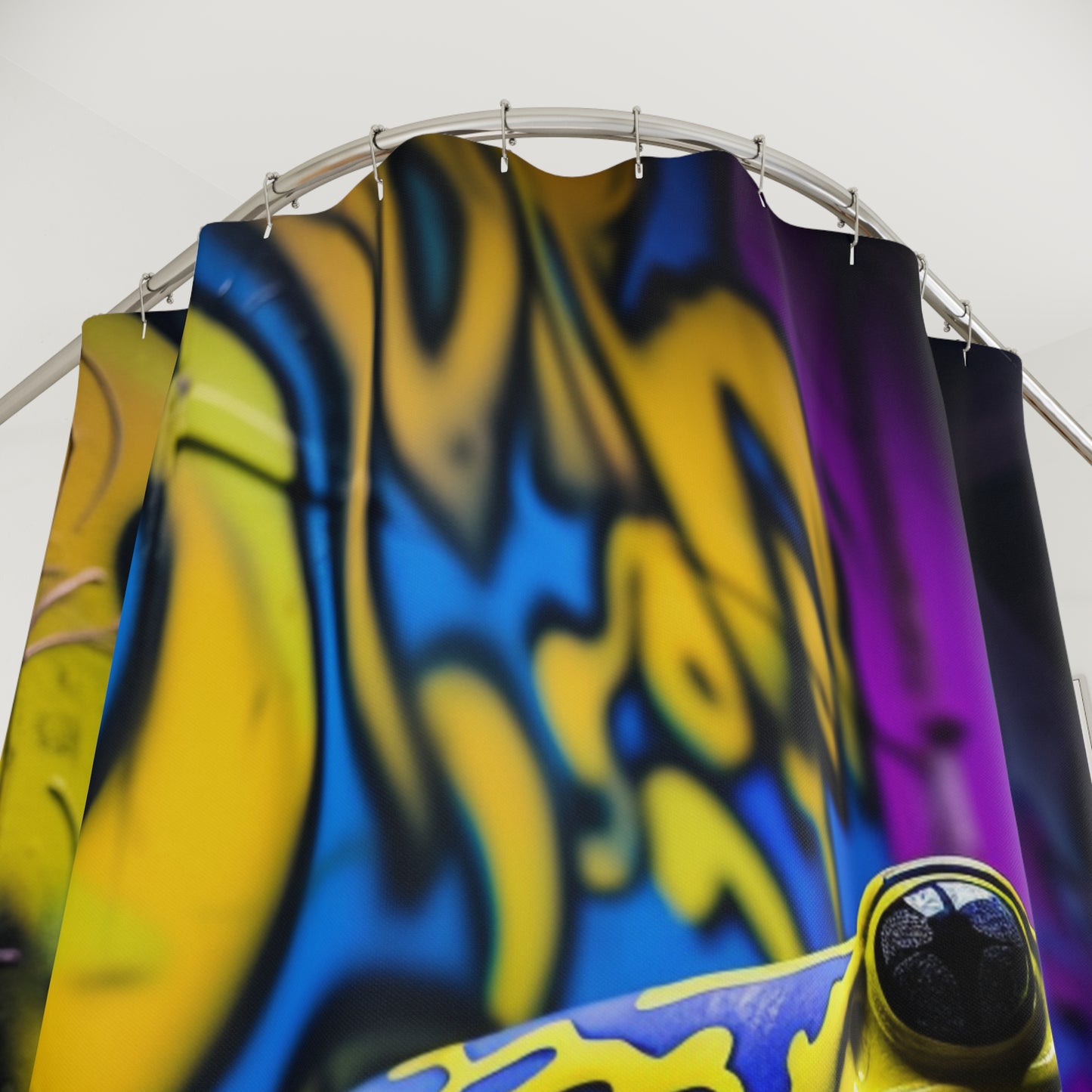 Polyester Shower Curtain dart frog street art 3