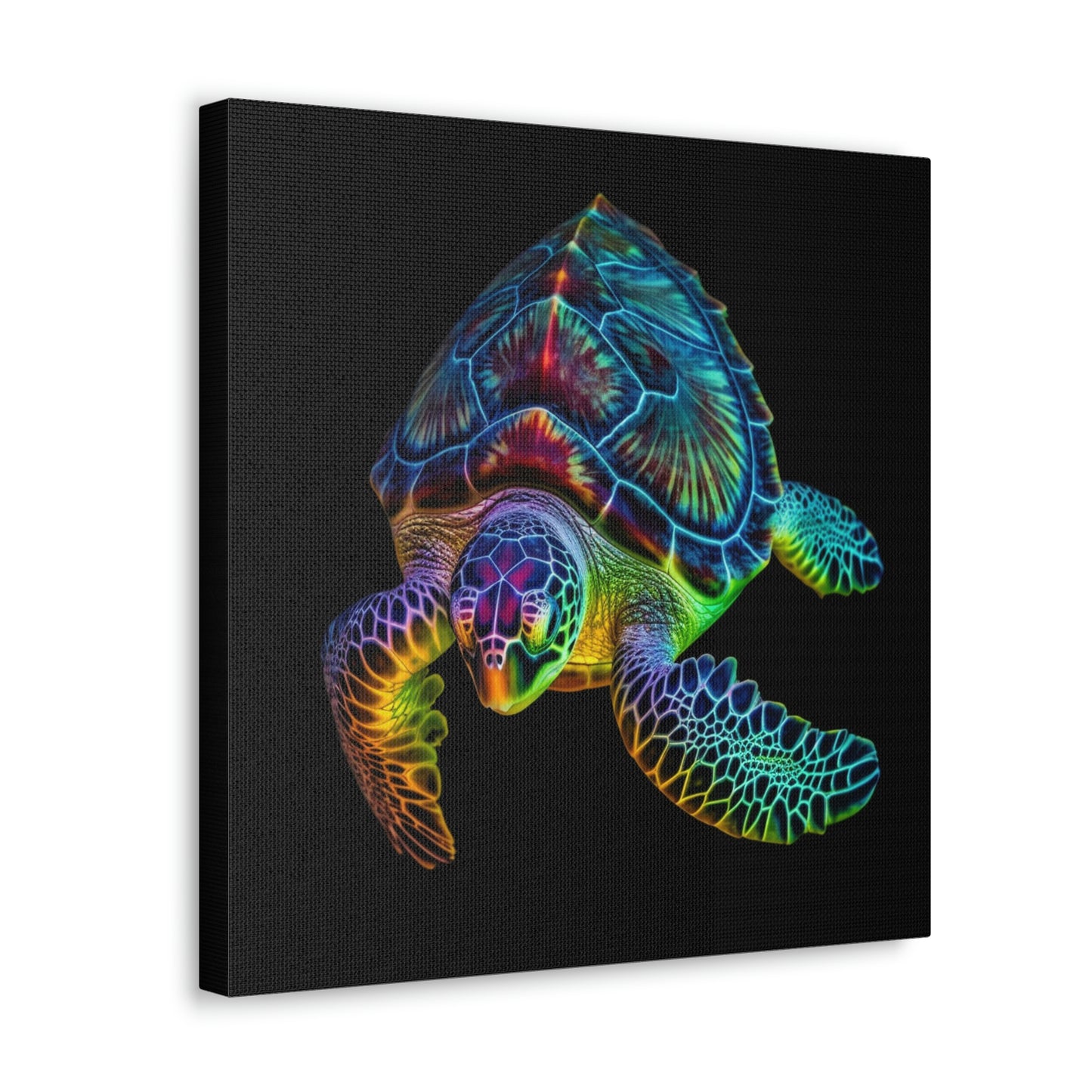 Canvas Gallery Wraps Neon Sea Turtle 1