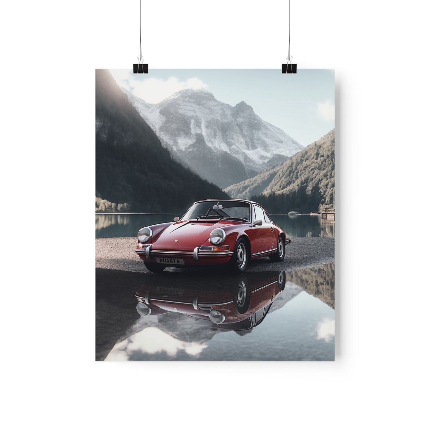 Premium Matte Vertical Posters Porsche Lake 4