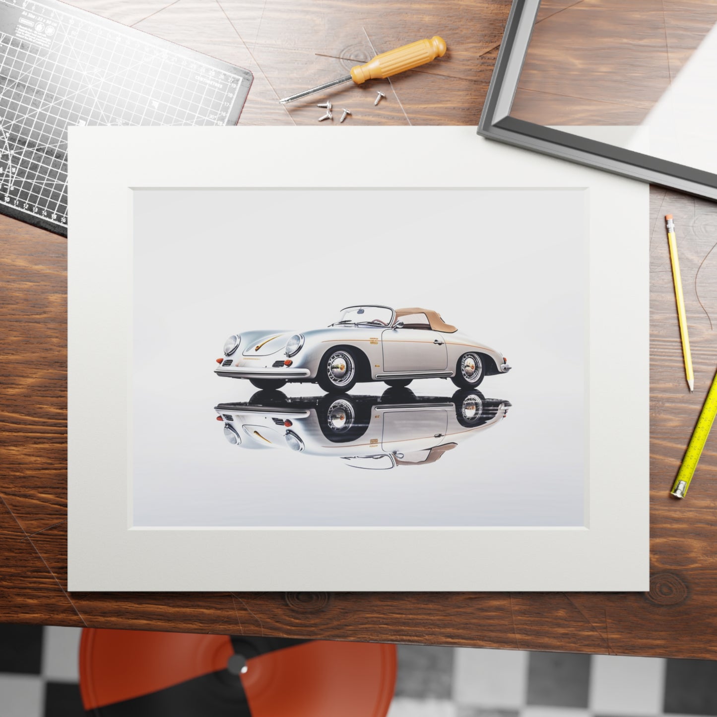 Fine Art Prints (Passepartout Paper Frame) 911 Speedster on water 2