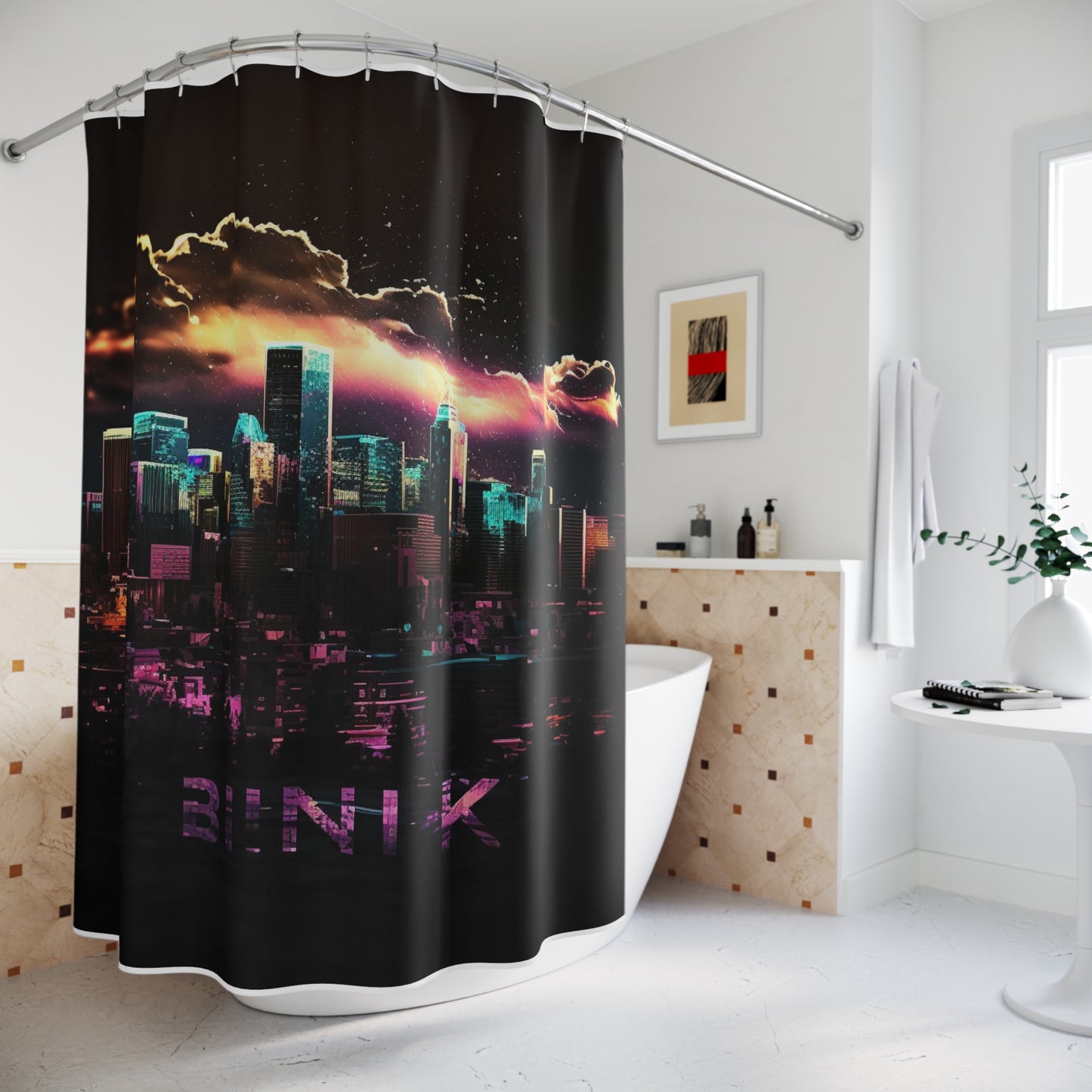 Polyester Shower Curtain Neon Denver 1