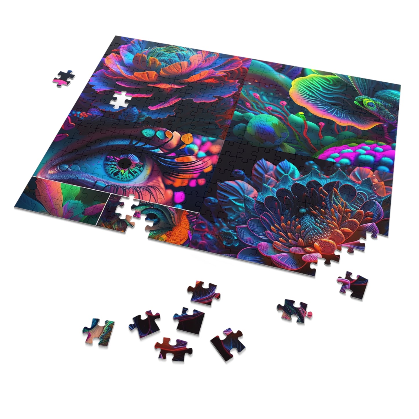 Jigsaw Puzzle (30, 110, 252, 500,1000-Piece) Neon Florescent Glow