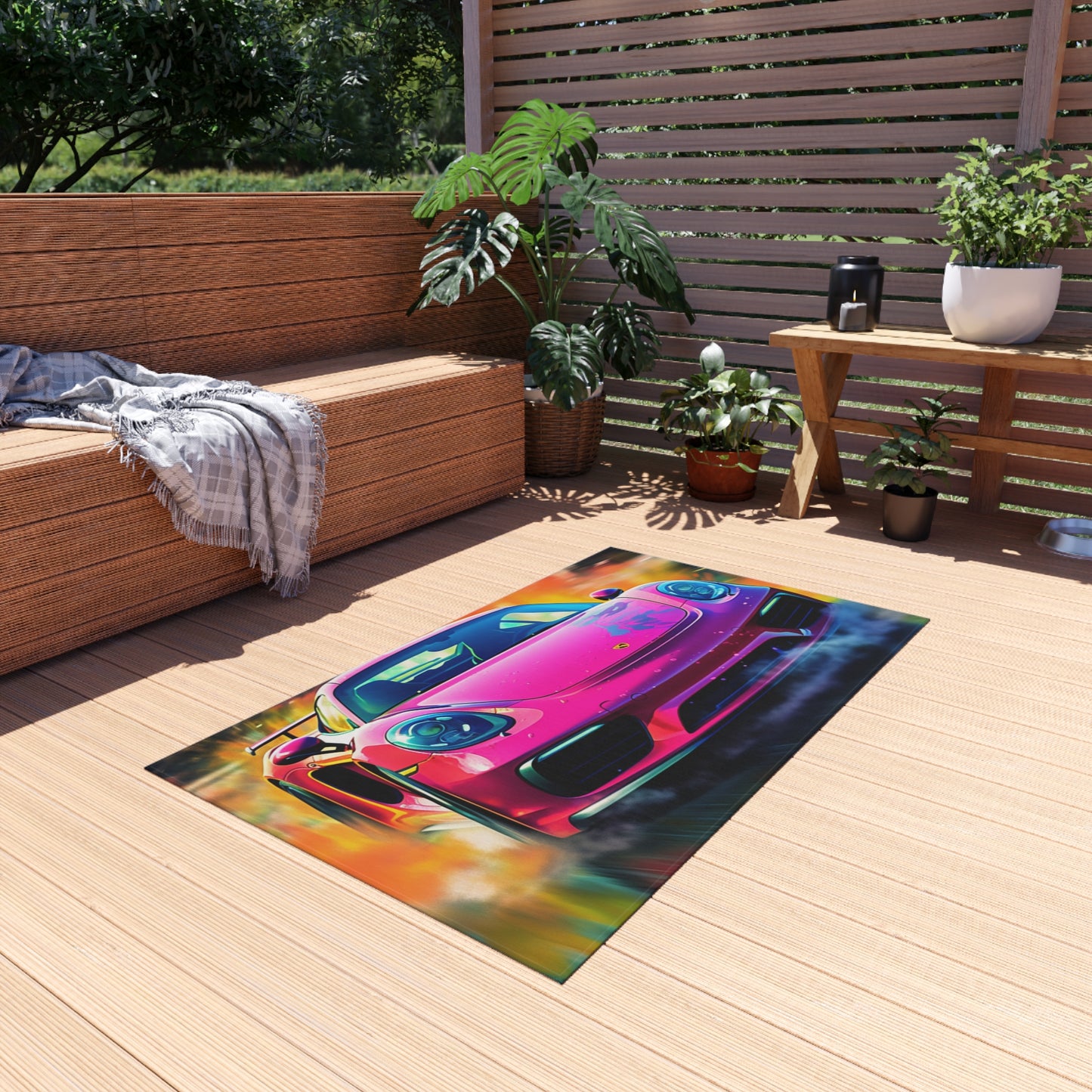 Outdoor Rug  Pink Porsche water fusion 4