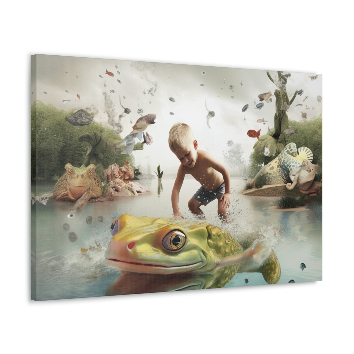 Canvas Gallery Wraps Boy Frog 5