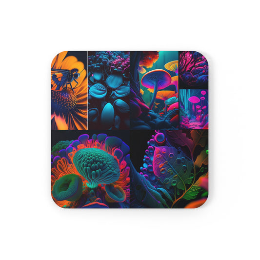 Cork Back Coaster Macro Reef Florescent 5