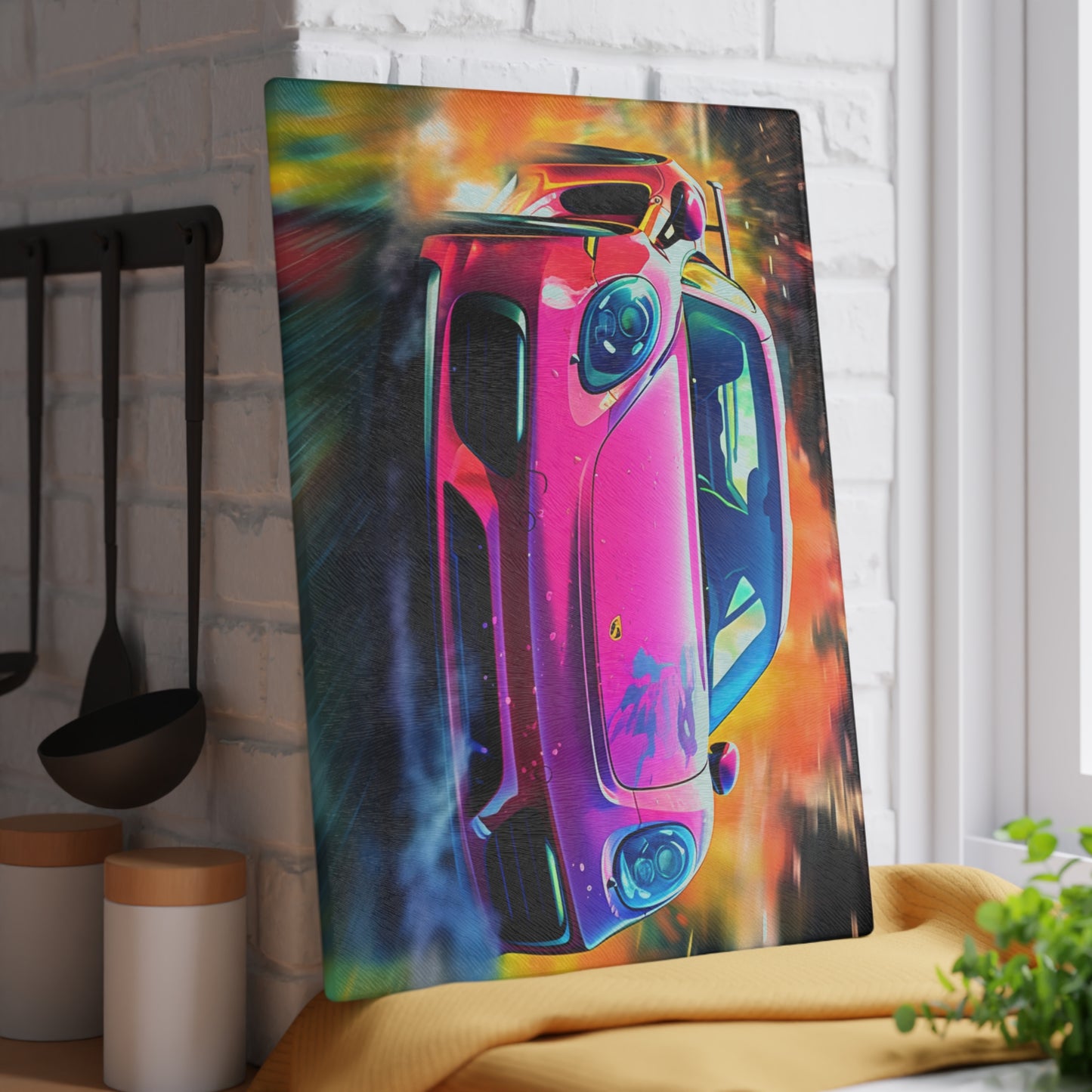 Glass Cutting Board Pink Porsche water fusion 4