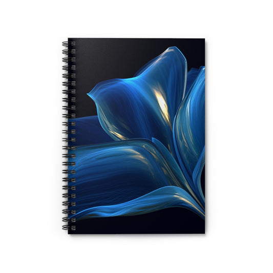 Spiral Notebook - Ruled Line Abstract Blue Tulip 1