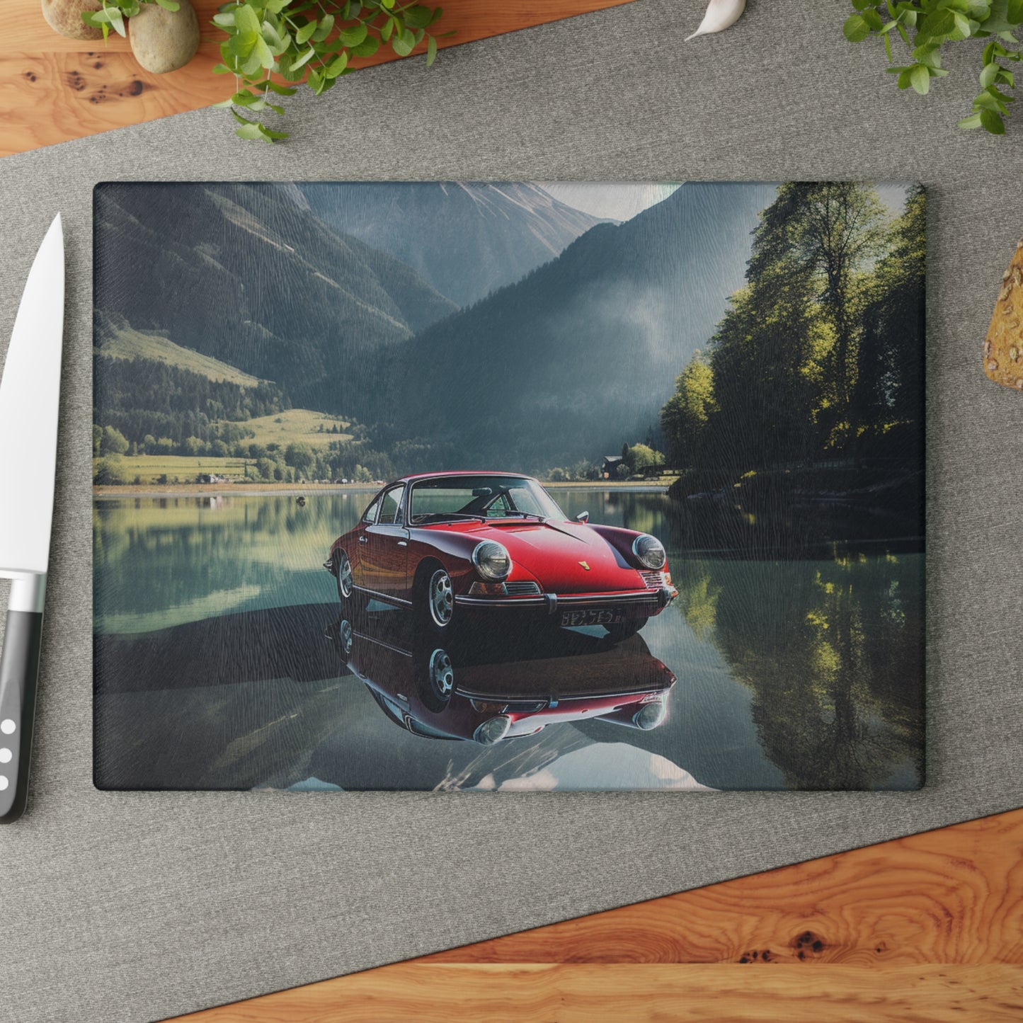 Glass Cutting Board Porsche Lake 3