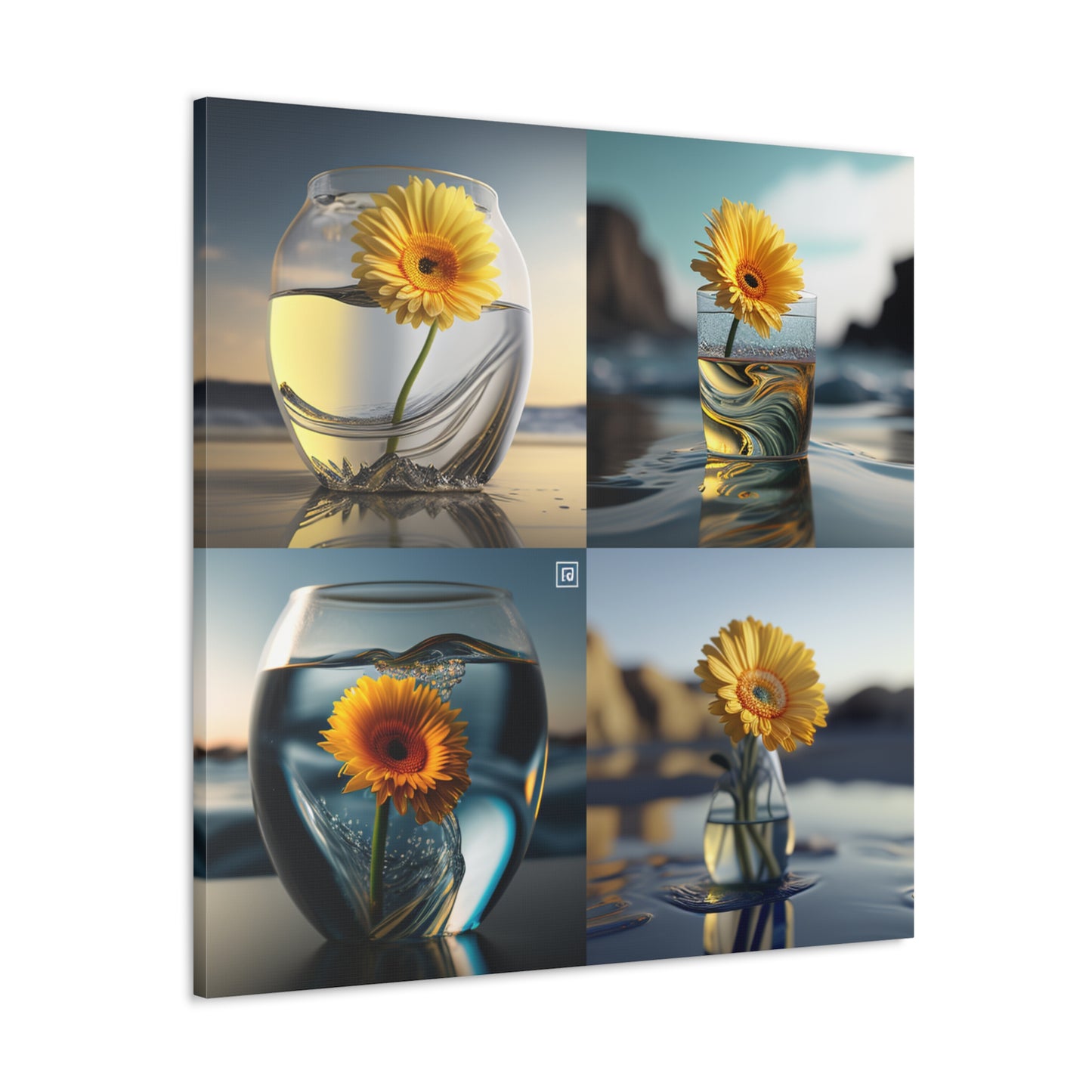 Yellow Gerbera Glass 4 pack