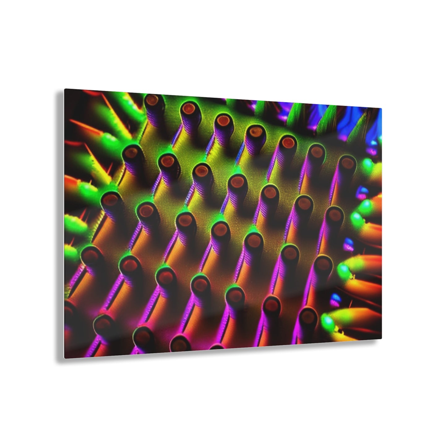 Acrylic Prints Macro Cactus neon square 1