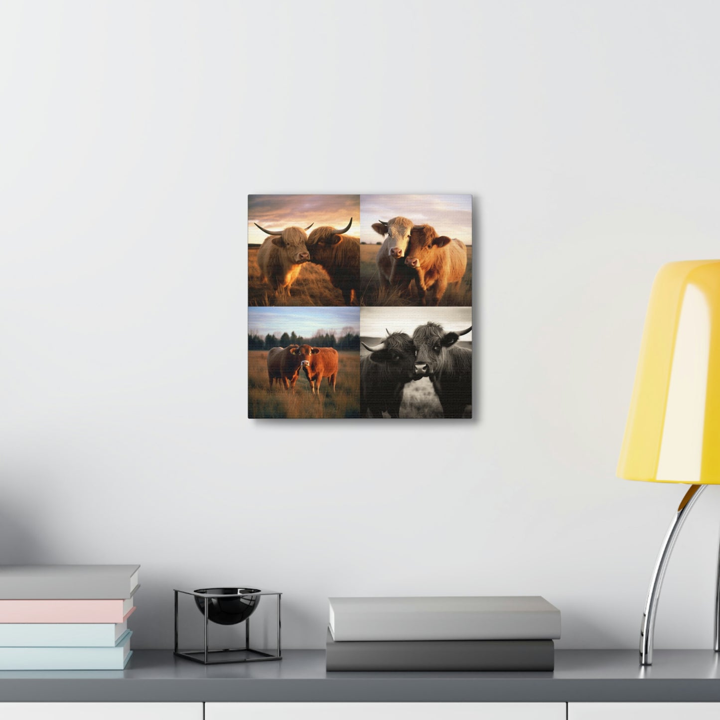 Canvas Gallery Wraps Cow Love 4 Pack