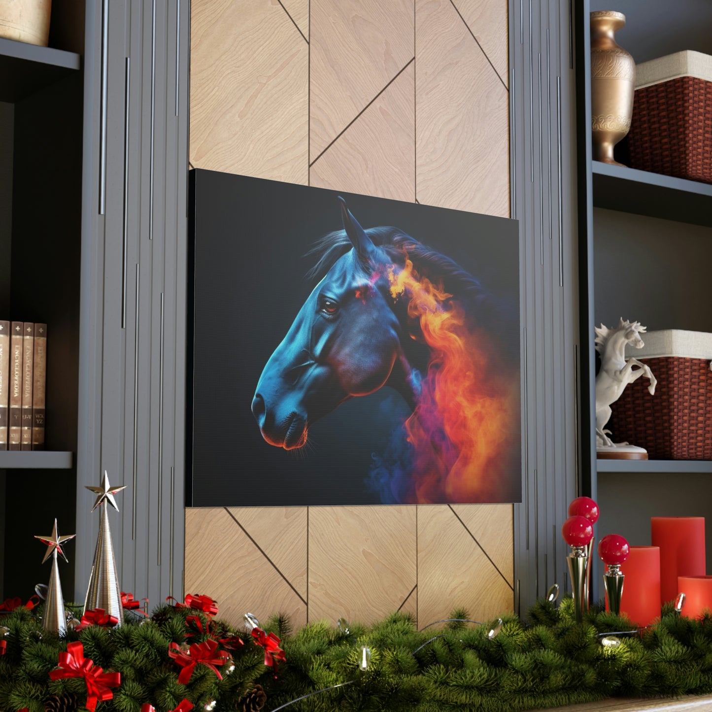 Canvas Gallery Wraps Neon Horses 4