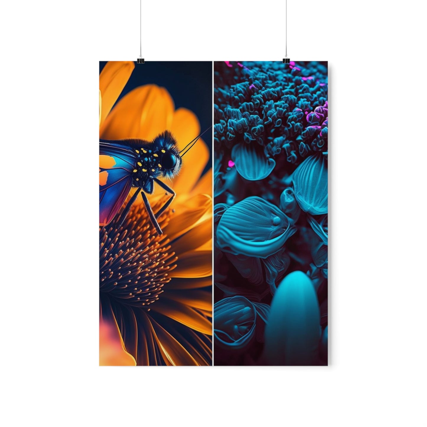 Premium Matte Vertical Posters Macro Reef Florescent 1