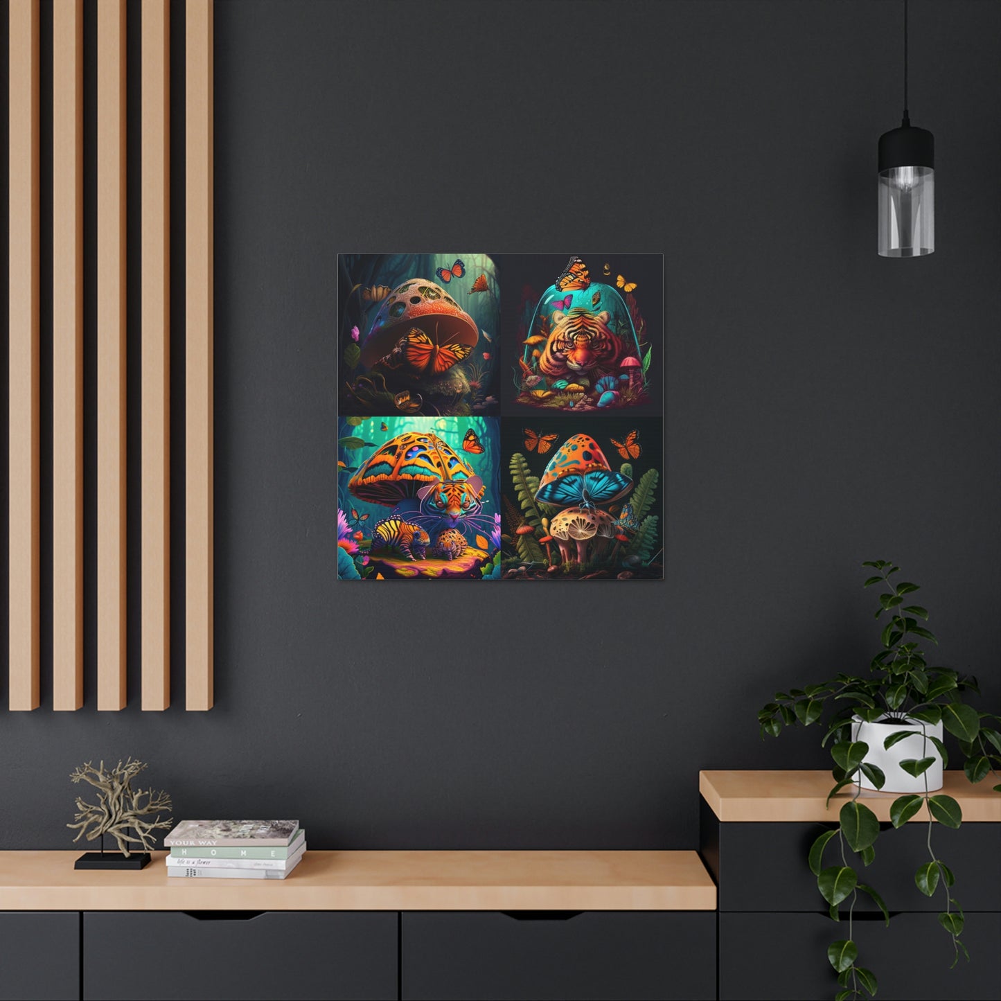 Abstract colorful butterfly tiger mushroom