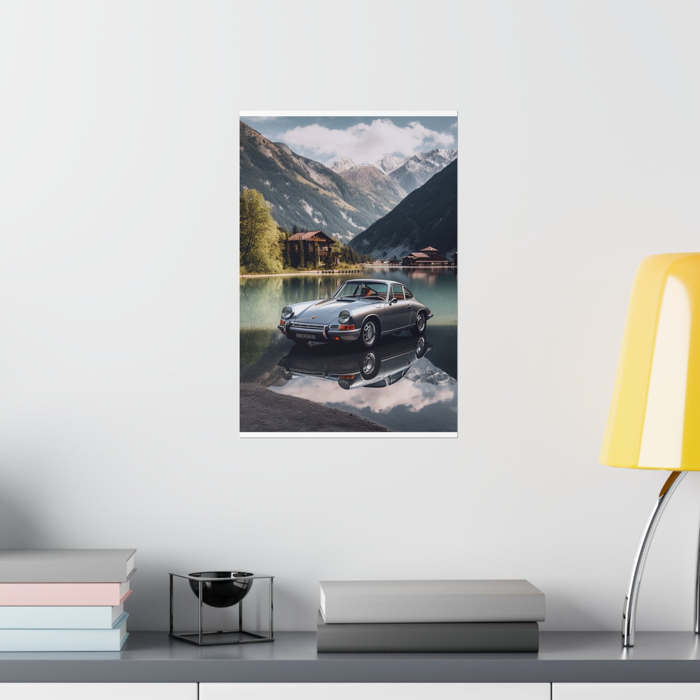 Premium Matte Vertical Posters Porsche Lake 2