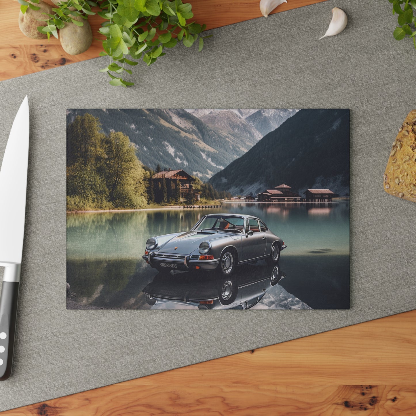 Glass Cutting Board Porsche Lake 2