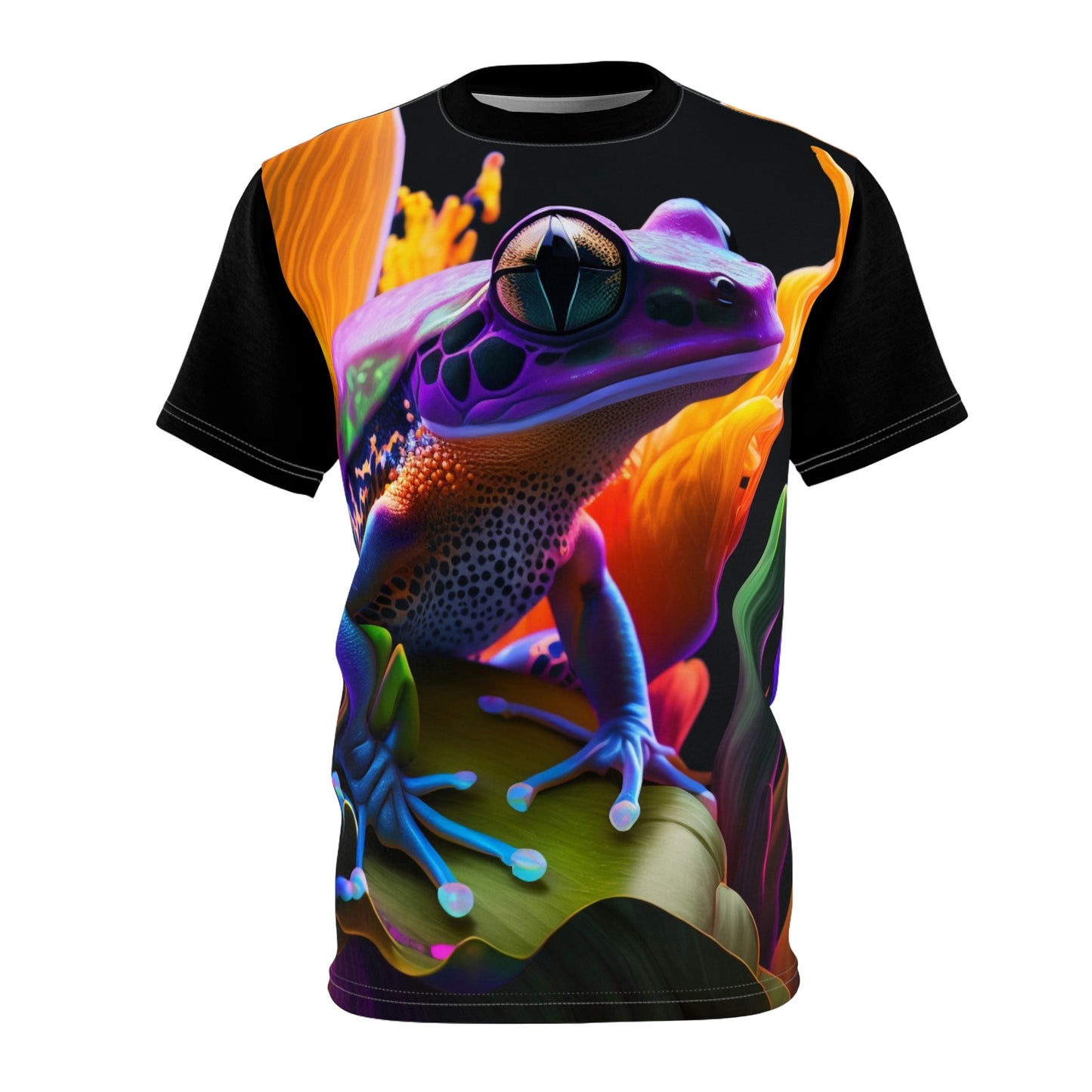 Unisex Cut & Sew Tee (AOP) Macro Dart frog 3