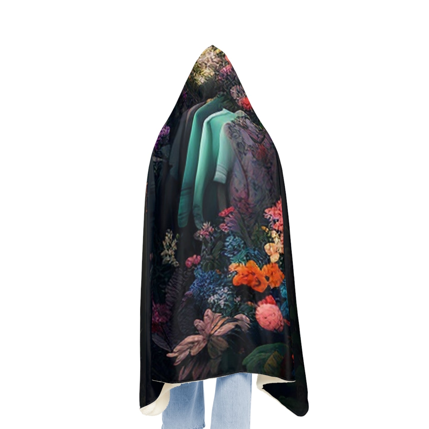 Snuggle Hooded Blanket A Wardrobe Surrounded by Flowers 1