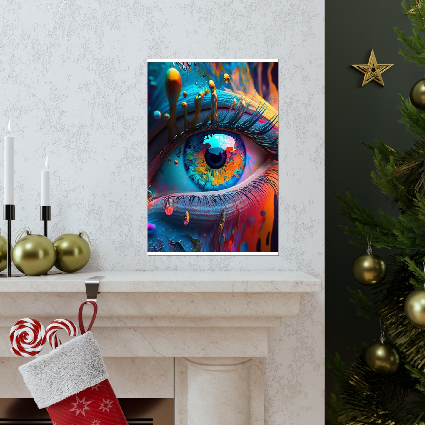 Premium Matte Vertical Posters Macro Eye Photo 1