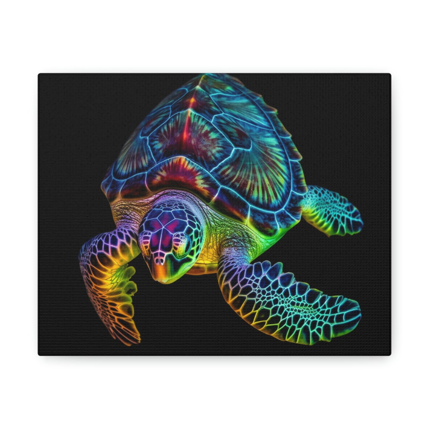 Canvas Gallery Wraps Neon Sea Turtle 1