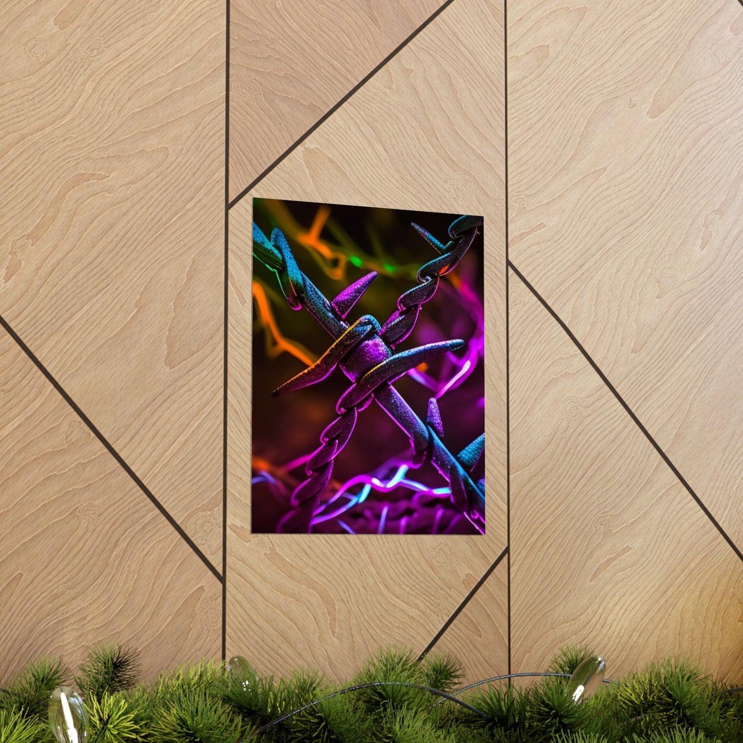 Premium Matte Vertical Posters Macro Neon Barb 4