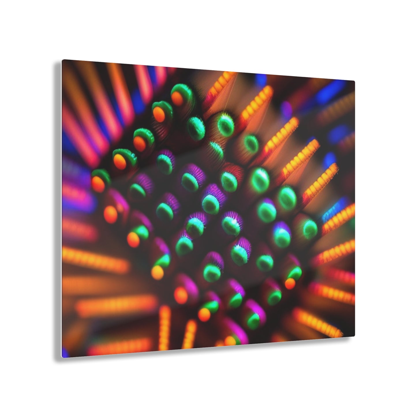 Acrylic Prints Macro Cactus neon square 3