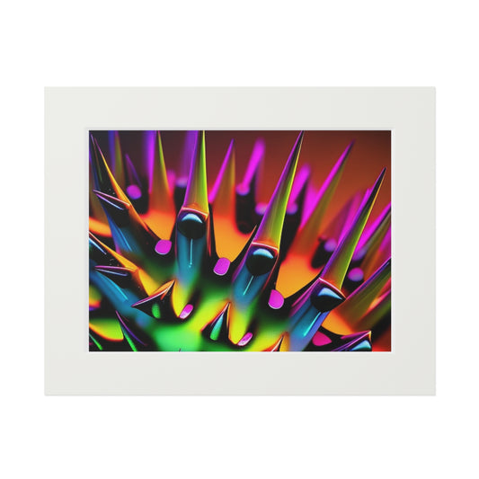 Fine Art Prints (Passepartout Paper Frame) Macro Neon Spike 1