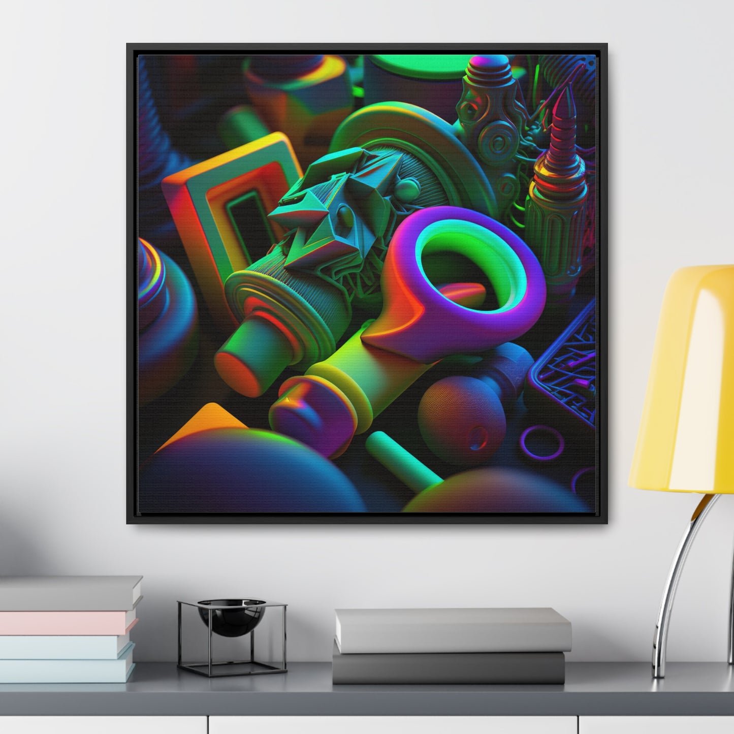 Gallery Canvas Wraps, Square Frame Neon Glow 2