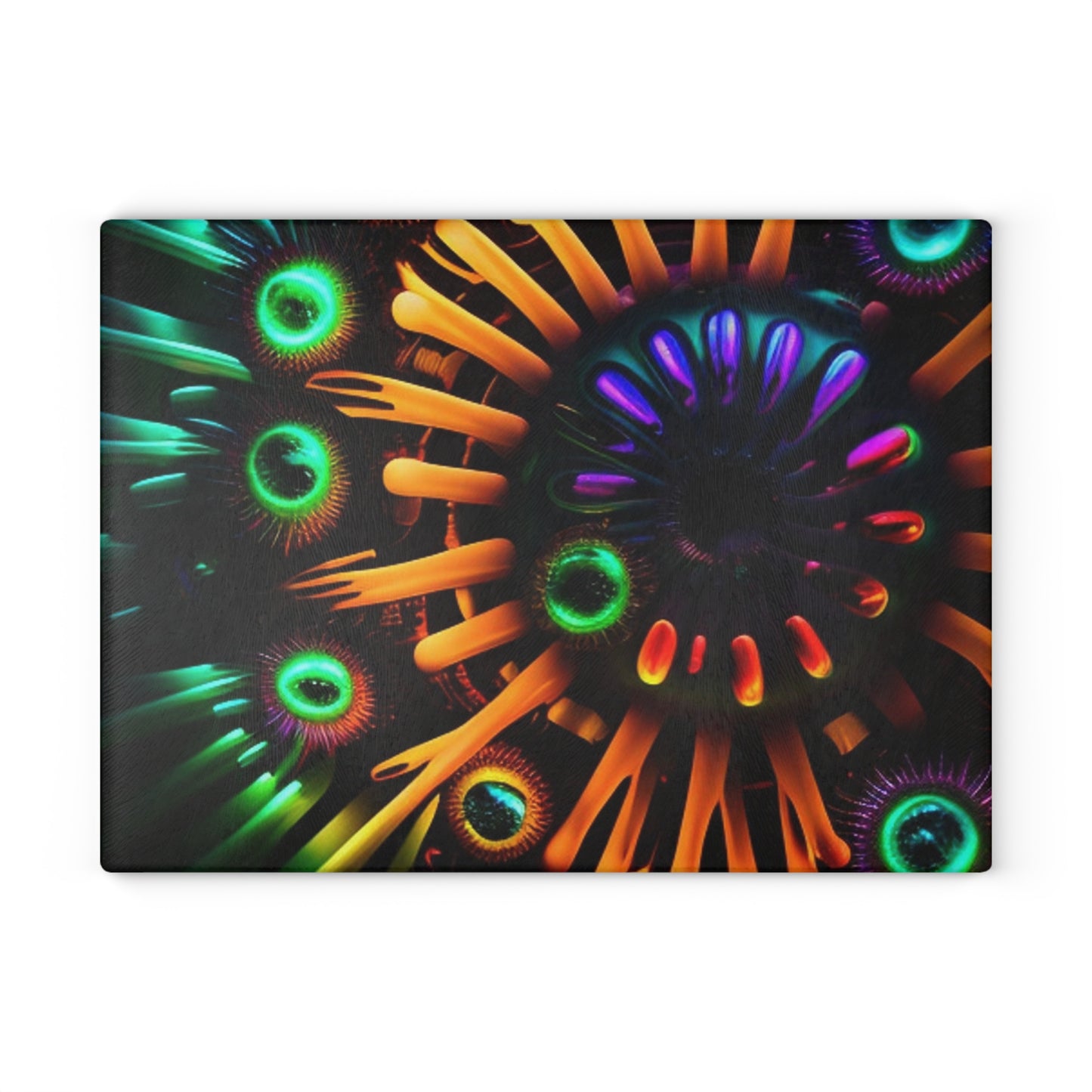 Glass Cutting Board Neon Macro 3