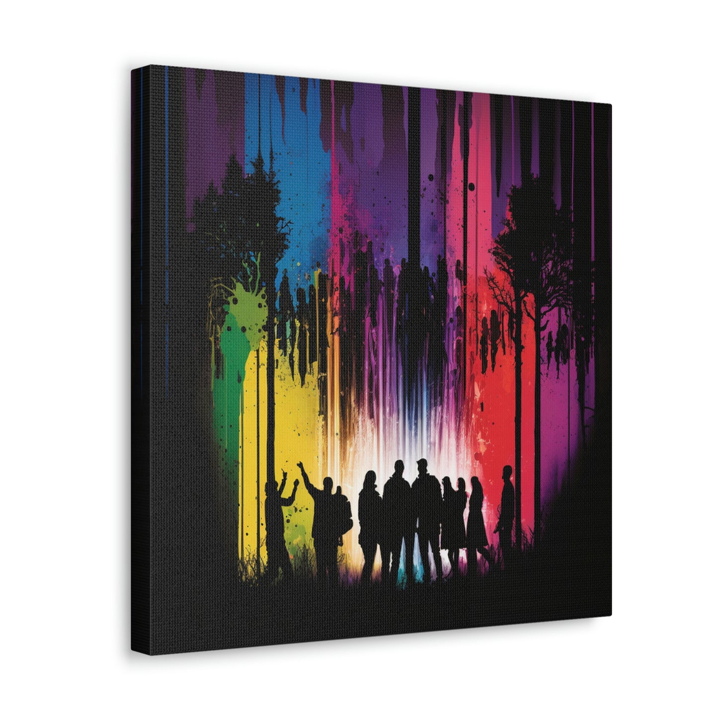 Canvas Gallery Wraps Silhouettes Color Party 3