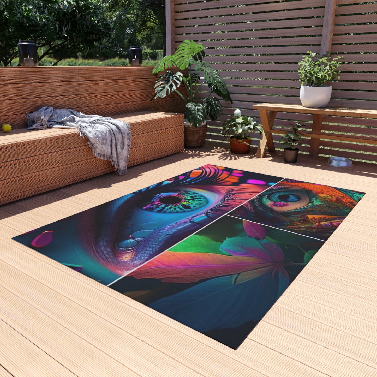 Outdoor Rug  Neon Florescent Glow 3