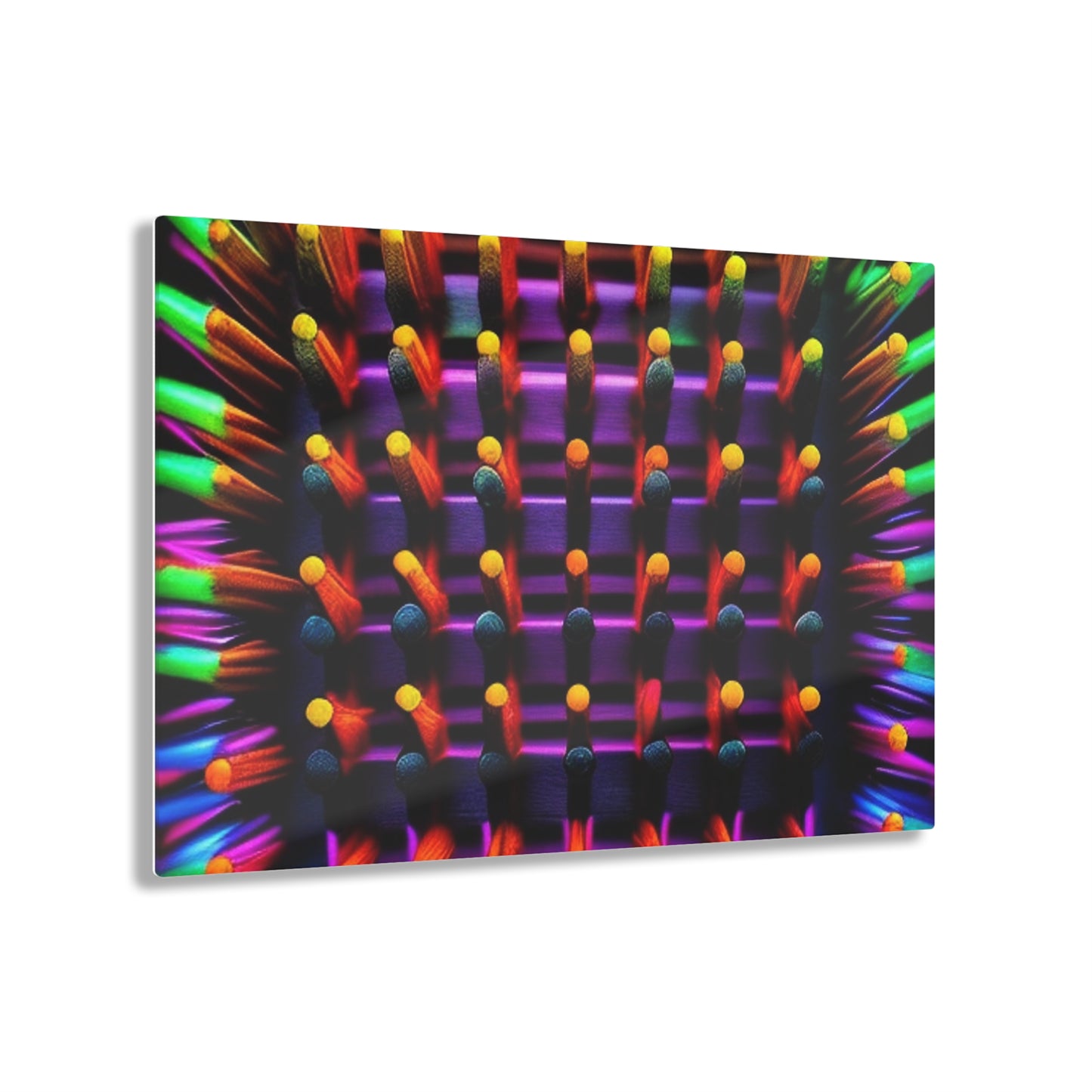 Acrylic Prints Macro Cactus neon square 2