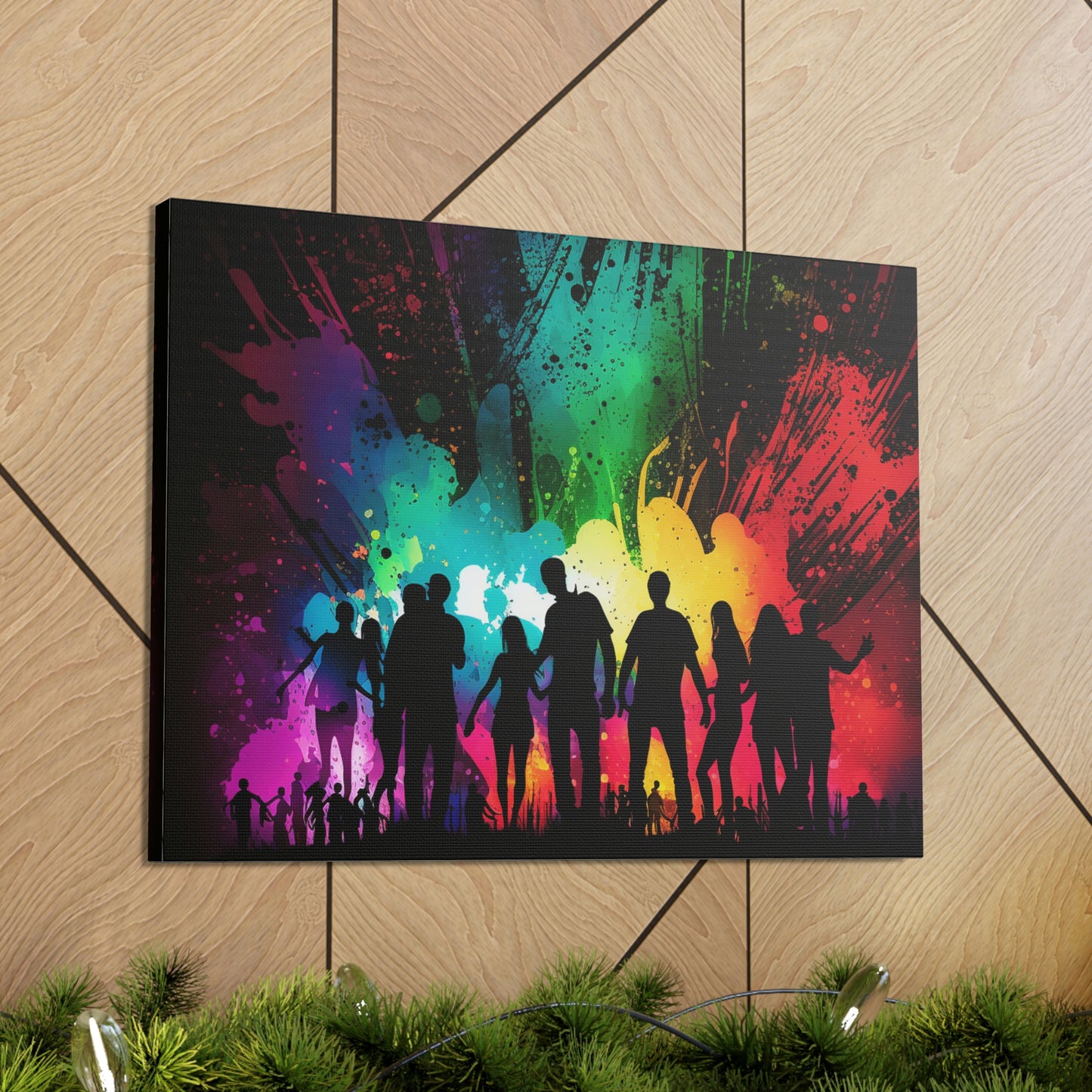 Canvas Gallery Wraps Silhouettes Color Party 1