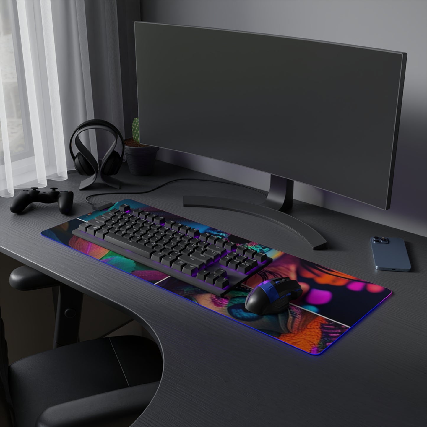 LED Gaming Mouse Pad Neon Florescent Glow 3