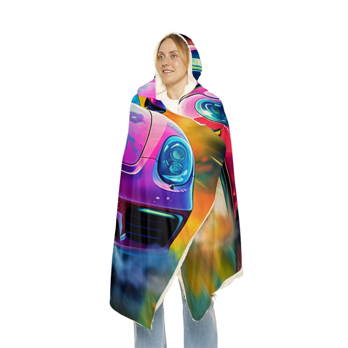 Snuggle Hooded Blanket Pink Porsche water fusion 4