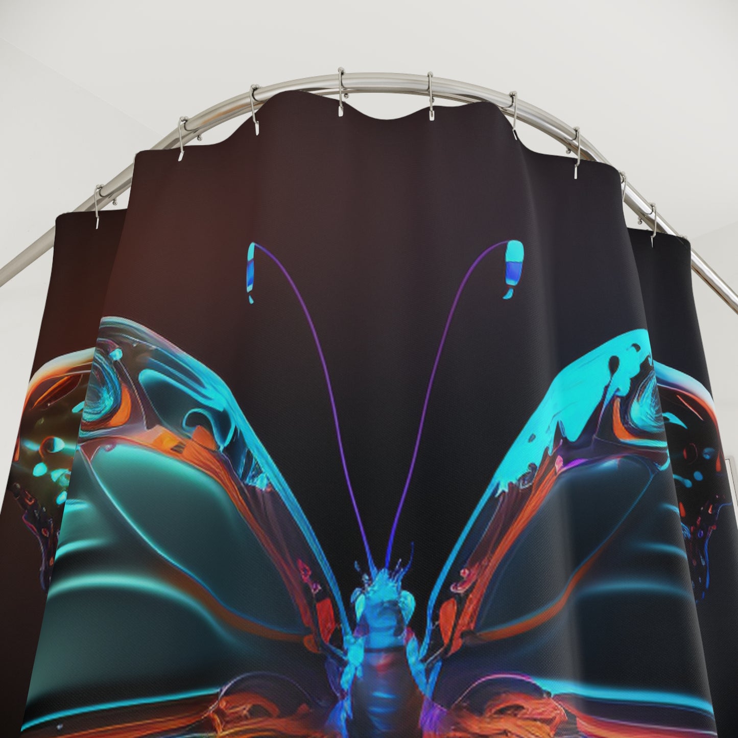 Polyester Shower Curtain Butterfly Color Neon 1