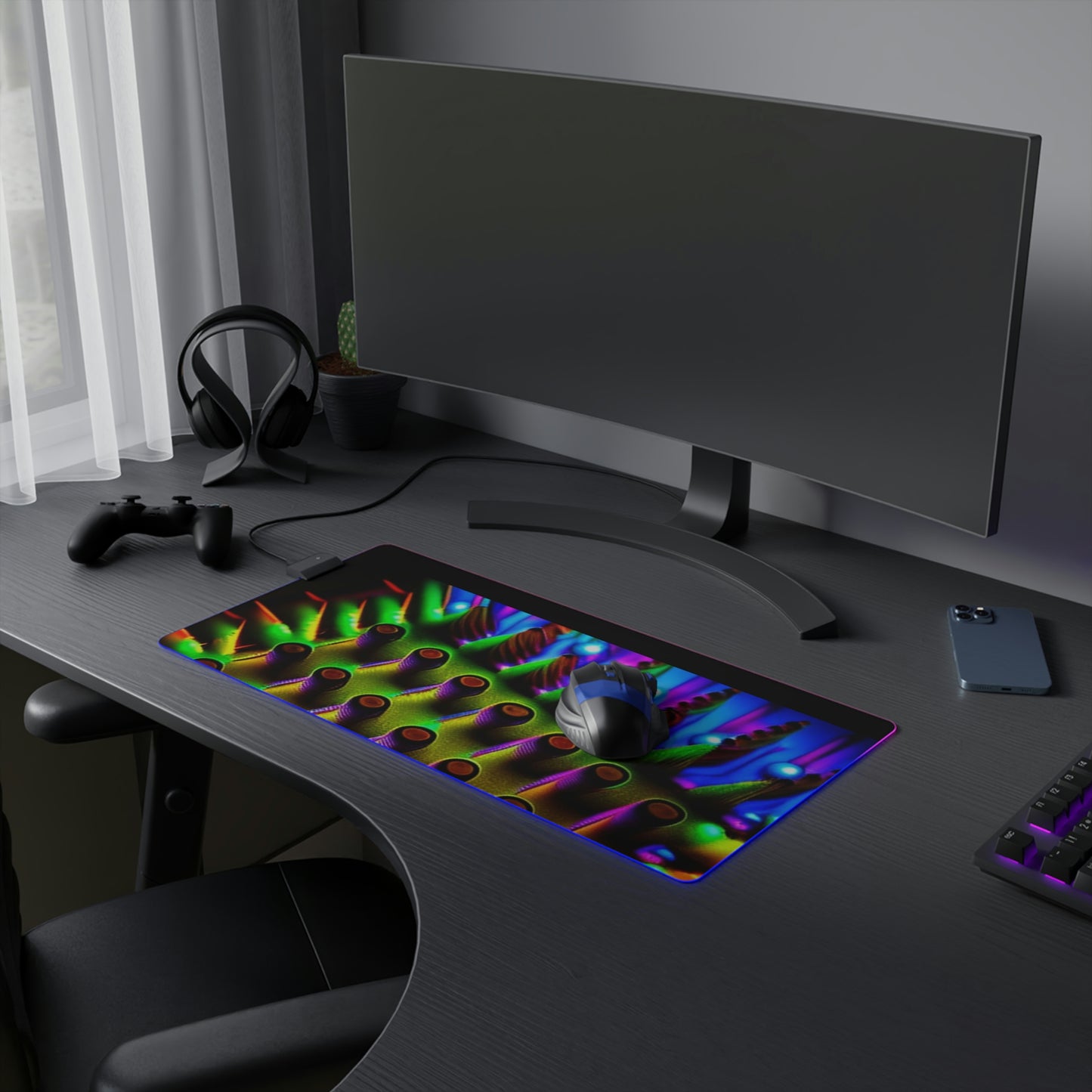 LED Gaming Mouse Pad Neon Square 1