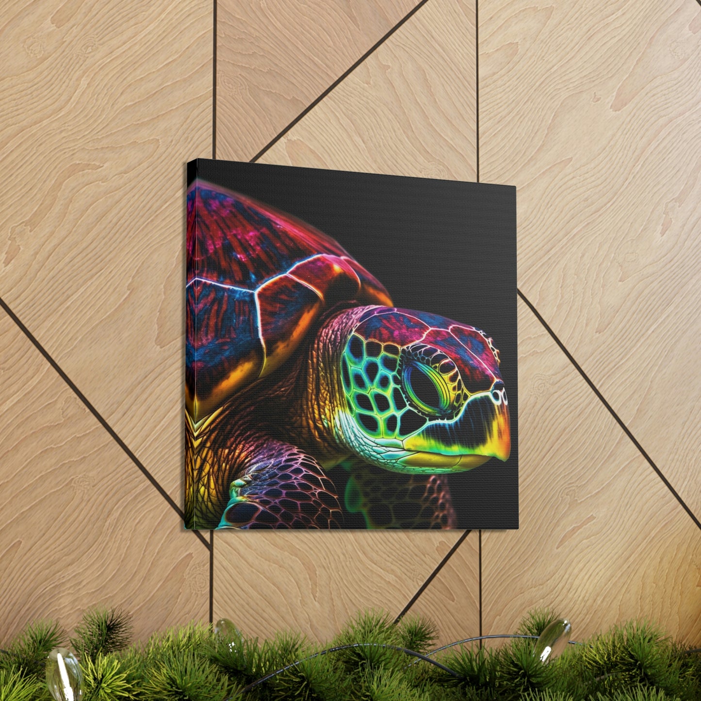 Canvas Gallery Wraps Neon Sea Turtle 3