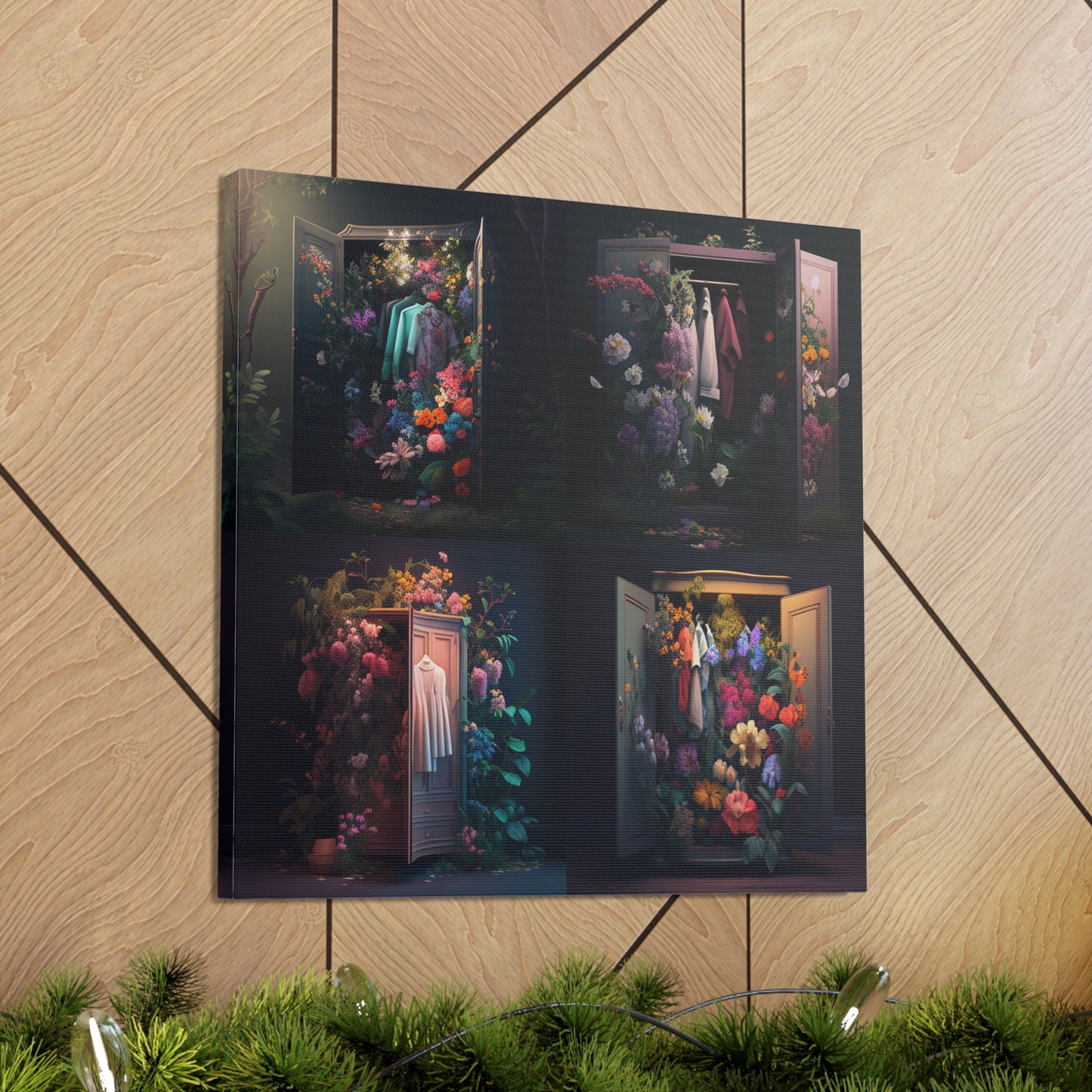 Canvas Gallery Wraps A Wardrobe Surrounded by Flowers 5