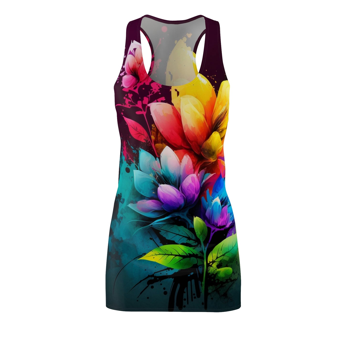 Women's Cut & Sew Racerback Dress (AOP) Bright Spring Flowers 3