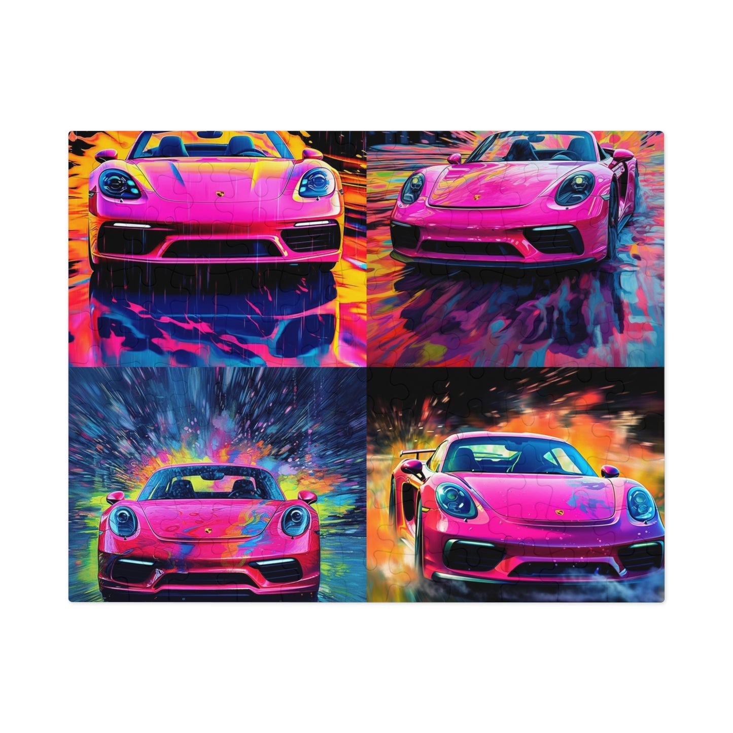 Jigsaw Puzzle (30, 110, 252, 500,1000-Piece) Pink Porsche water fusion 5