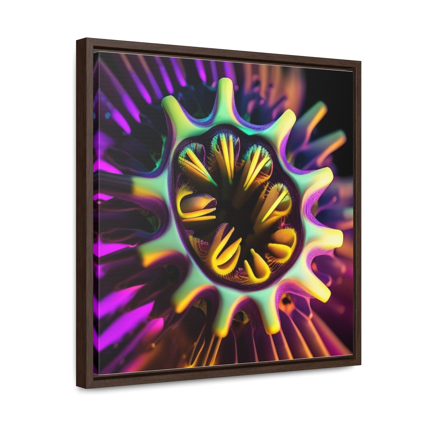 Gallery Canvas Wraps, Square Frame Neon Macro 2