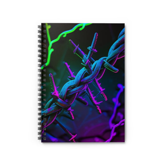 Spiral Notebook - Ruled Line Macro Neon Barbs 4
