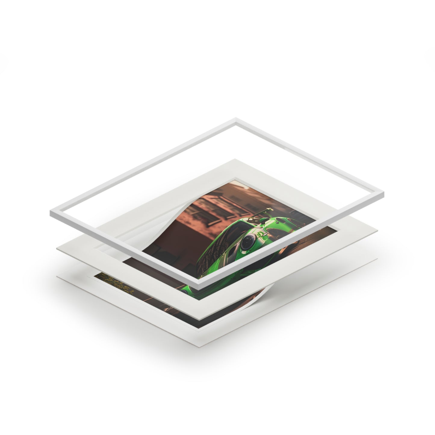 Fine Art Prints (Passepartout Paper Frame) porsche 911 gt3 4
