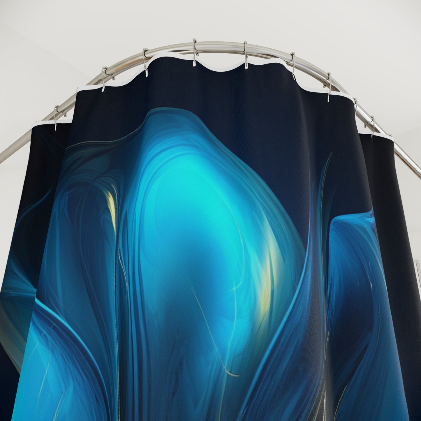 Polyester Shower Curtain Abstract Blue Tulip 2